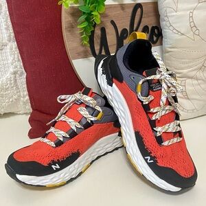 New Balance women's fresh foam hierro v5 trail running shoe, toro red/black.